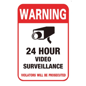  100vnt/daug Vandeniui Namų CCTV Vaizdo Stebėjimo Lipdukas lipnios Saugumo Kameros Signalizacijos Lipdukas Įspėjamųjų Ženklų Lipdukas