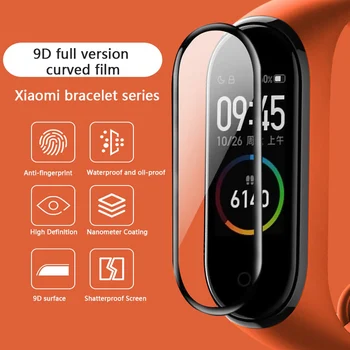  10D Kino Stiklo Xiaomi Mi Juosta 8 7 6 Screen Protector Miband 6 5 4 Smart Watchband Pilną Apsauginį Dangtelį Atveju Dirželis Apyrankė