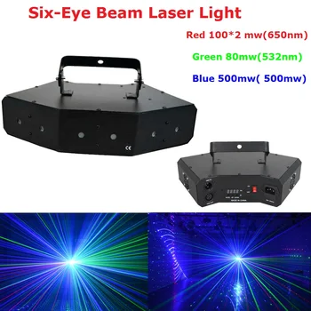  1Pack Etape Lazerinis Projektorius Aukštos Kokybės 780mw RGB Full Šešių Akių Šviesos Lazerio Šviesos partijų Vestuvių papuošalai Kalėdų