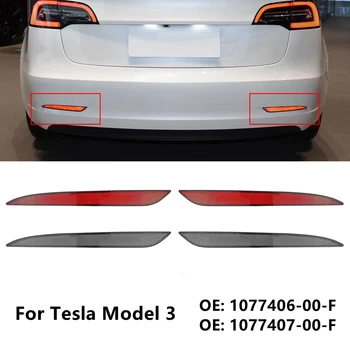  1PCS Kairės/Dešinės Pusės Uodegos Galinio Bamperio Atšvaito Žymeklis, Raudona ir Juoda Būsto Automobilio Eksterjero Reikmenys Pakeisti Už Tesla Modelis 3