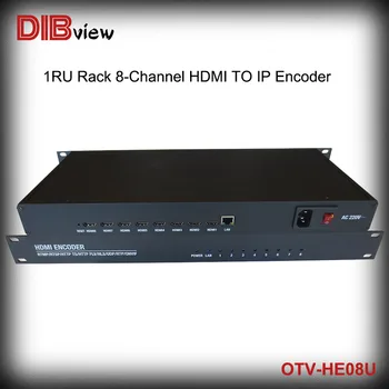  1U 8 Kanalų HEVC H265 H264 HD HDMI, IP-Video Encoder IPTV Live Transliacijos HD Media Encoder su UDP HLS RTMP RTSP SRT ONVIF