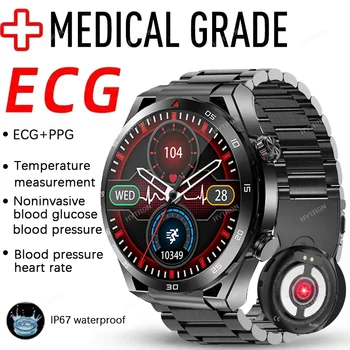 2023 Naujas Kraujo Cukraus Smartwatch EKG Smart Laikrodžiai Stebėsenos neinvazinis Kraujo Gliukozės 1.39 colio 360*360 HD, Didelis Ekranas, Touch