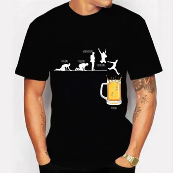  2023 Vasarą Naujiems Karšto Pardavimo 3D Spausdinimo vyriški T-shirt Alaus Diena Apvalios Kaklo trumpomis Rankovėmis Laisvi, Atsipalaidavę Kvėpuojantis