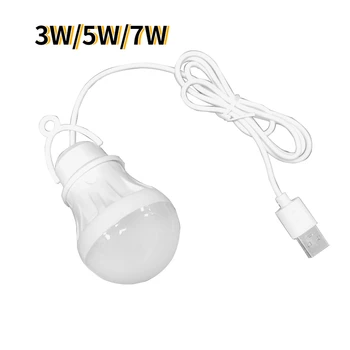  3/5/7W USB Lempos Lemputė 5V Nešiojamų Kempingas Žibinto Lempa, LED USB Power Skaityti Knygą, Šviesos, Lauko Kempingas Palapinė Apšvietimas