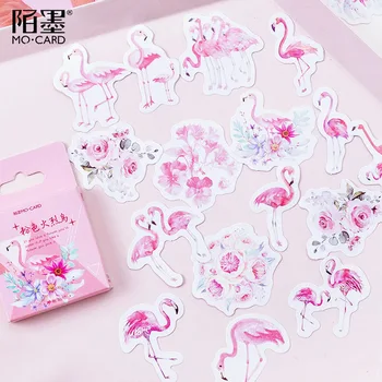  45pcs/1lot Kawaii Lipdukai, Kanceliarinės prekės Pink Flamingo Dienoraštis Planuotojas Dekoratyvinis Mobiliojo Lipdukai Scrapbooking 