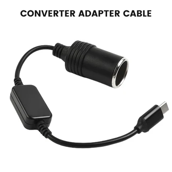 Adapteris Keitiklis Kabelis Dalių Tipas-C USB Transporto priemonės 1pcs 5V Į 12V Aksesuarai Degiklio Kištuką Pakeitimo Praktinių