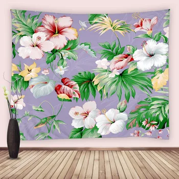  Akvarelė Gėlių Dekoras Gobelenas Egzotiškus Fantazijos Havajų Atogrąžų Palmių Lapų, Gėlių Menas Sienos Kabo Miegamojo Kambarį Bendrabutyje