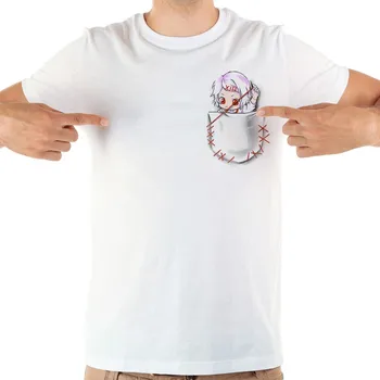  anime Tokyo Pabaisa kišenėje juokinga marškinėlius vyrų jollypeach nauja balti trumpomis rankovėmis atsitiktinis homme marškinėliai