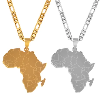  Anniyo Hip-hop Stiliaus Afrikos Žemėlapis Pakabukas Kaklo Aukso, Sidabro Spalvų Papuošalai Moterims, Vyrams, Afrikos Žemėlapiai, Papuošalai #043821