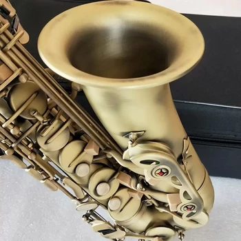  Aukštos klasės žalvario antikvariniai bronzos 992 El. butas alto saksofonas Profesionalūs muzikos instrumentai su byla priedai