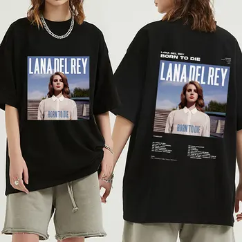  Dainininkė Lana Del Rey Grafinis T-Shirt Gimęs Mirti Muzikos Ablum 100% Medvilnės Marškinėliai Vyrams, Moterims, Hip-Hop Negabaritinių Marškinėliai Streetwear
