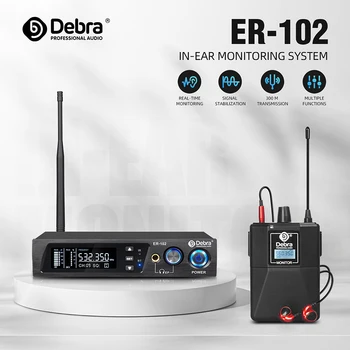  Debra ER-102 UHF Belaidžio Ausies stebėjimo Sistema su Monitoringo Profesionalus Mikrofonas Etape įrašų Studijoje Muzikantai