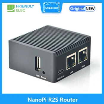  Draugiškas NanoPi R2S Maršrutizatorius Oficial Metaliniu korpusu OpenWrt Sistema RK3328 Mini Router Dual Gigabit ethernet Port 1GB didelę Atmintį