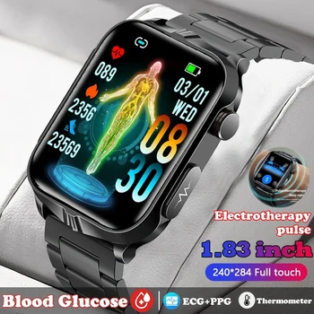  Elektroterapijos Smart Watch Kraujo Cukraus Apyrankę Sveikatos Smart Laikrodžiai Kraujo Gliukozės Smartwatch Vyrų Kūno Temperatūra Smart Laikrodis