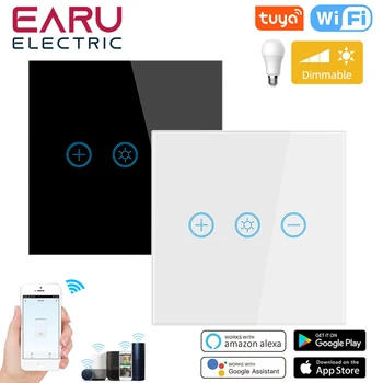  ES WiFi Smart Stiklo plokštės Sienos, Touch Pereiti Šviesos stiprumą Smart Gyvenimo Tuya APP Nuotolinio Valdymo Alexa 