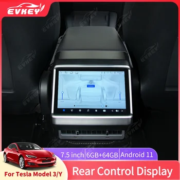  EVKEY Už Tesla Galinis Ekranas 6GB 64GB 4G SIM 7.5 colių IPS HD Touch Screen Galiniai Pramogų Klimato Kontrolės Ekranas