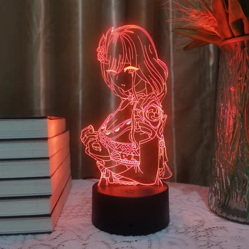  Genshin Poveikio Žaidimas Pav Akrilo Lenta Šviesos pagrindas Vaikas Naktį Šviesos Anime Led 3D Lempos Kalėdų Dekoro Dovana Raiden Shogun