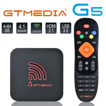  Gtmedia Smart TV BOX 4K 4+64G Android 9.0 Built-in Wifi 2.4 G+5G BT 4.0 Parama Xtream internetinės televizijos (IPTV) HD Netflix H. 265 Kalbasi Set-Top