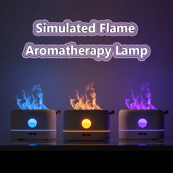 Imituojamas Liepsna Aromaterapija Atmosfera Lempa USB Įkrovimo Namų Oro Drėkintuvas Naktį Šviesos Aromato Difuzorius eterinio Aliejaus Lempa