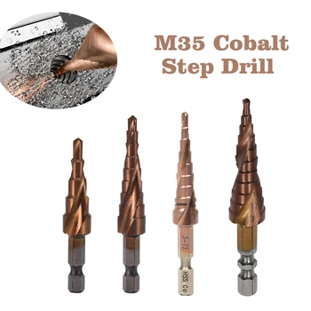  Industrial CO M35 Kobalto HSS Žingsnis Grąžtas greitapjovio Plieno Kūgio Hex Karka Metalo Grąžtas Įrankis Skylę Cutter Nerūdijančio Plieno
