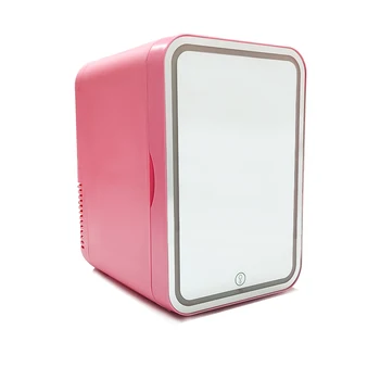  Karšto Pardavimo 8L Grožio Šaldytuvas Veidrodėliai LED Šviesos Mini Kosmetika Šaldytuvas Namų Ir Automobilių Dvejopo Naudojimo Nešiojamas Mini Šaldytuvas 45W