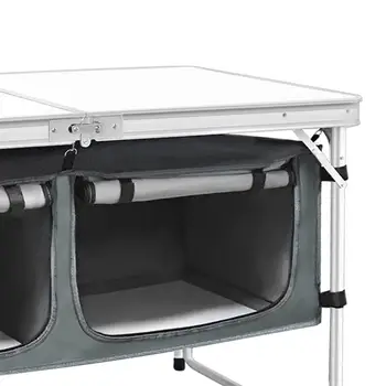  Kempingas Stalas su Kėdėmis Aliuminio Lydinio, atsparus Vandeniui 4 Pėdų Nešiojamų Aliuminio Lankstymo Lentelė Paplūdimio Lauko Iškylą GRILIS