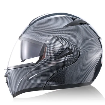  Klasikinis EEK DOT Apversti Aukštyn Vairą Visą Veidą Modulinės Motorinių Dviračių Šalmas casco-moto - Geležinis Žmogus Motociklų Šalmai