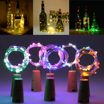  Korko Formos Butelį Kamščiu, LED Lempos String Kalėdų Dekoro Žibintai Stiklo Vyno Varinės Vielos Šviesos Šalis, Vestuvių 10vnt