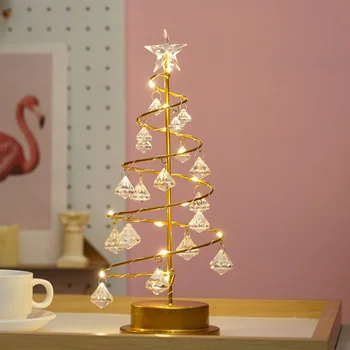  Led Spiralės Kristalų Medis Su Išskleidžiamajame Naktį Stalo Lempa Dekoratyvinės Šviesos Kalėdinis Namų Dekoras Lempos Dekoro Dovanos