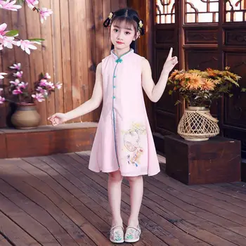  Mados Šokių Princesė Suknelės Mergaitėms, Vaikams, Retro Vasaros Hanfu Suknelė Kinijos Kostiumai Šalis Etape Drabužiai Dėvėti Kasdien
