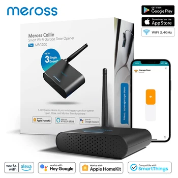  Meross Smart Garažo Durų Atidarytuvas su Išorinės Antenos Iki 3 Bendrosios Durų ES/JAV/AU/UK Versija Remti HomeKit Alexa 