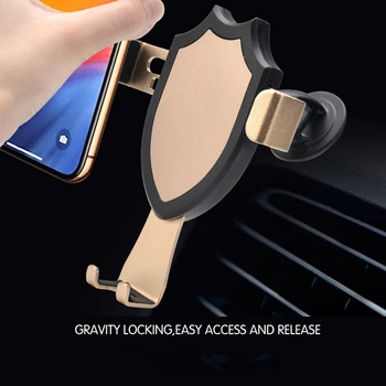  Metalo Svorio Automobilinis Telefono Laikiklis Oro Angos Įrašą Mini Skydas, Stovas GPS palaikymu Atramą iPhone 12 Pro Max Xiaomi 