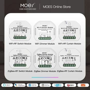  MOES Smart ZigBee WiFi, Įjunkite Modulio Dimeris Užuolaidų Jungiklio, Smart Gyvenimo App Nuotolinio Valdymo Alexa 