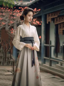  Naujas Kinijos Arklių Veido Sijonas Kasdien Pavasarį ir Rudenį Moterų Suknelė Nustatyti Tobulinimo Han Fu Daina Sistema Suknelė Senovės Stiliaus Suknelė