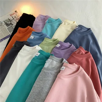  Negabaritinių Marškinėlius Vyrų Unisex Atsitiktinis Medvilnės Megztinis Korėjos Hoodies Naujas Harajuku Drabužių Streetwear Y2k Sudaderas Con Capucha