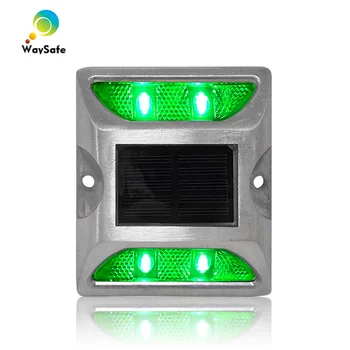  Pastovus Režimas Žalia LED Šviesos Aliuminio Korpuso Saulės šviesą Atspindinčios Juostos LED Markerius Kelių Stud