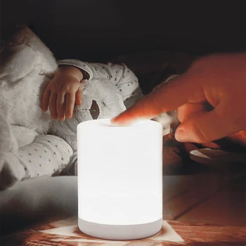  Pritemdomi Touch Kontrolę, Naktį Šviesos USB Įkraunamas LED staliukas Žibintas Camping Kambarį Miegamasis