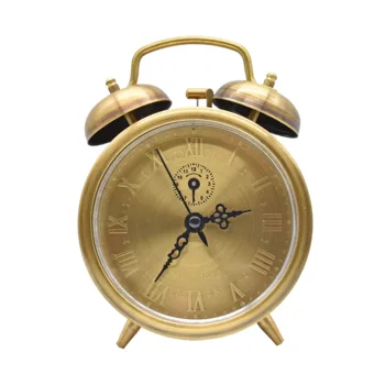  Retro Mechaninė Žadintuvas Silent Aukso Clockwork Stalo Laikrodis Derliaus Naktiniai Žadintuvai Šiuolaikinės Gryno Vario Miegamojo Puošimas