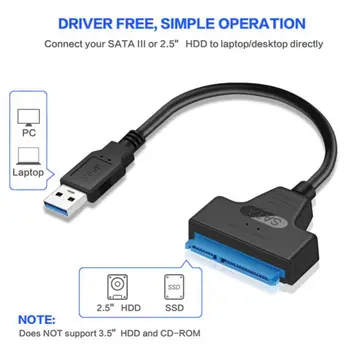  SATA į USB 3.0 / 2.0 Kabelį Iki 6 Gb 2,5 Colių Išorinį HDD SSD Kietąjį Diską SATA 3 22 Pin Adapteris USB 3.0 prie Sata III Laido