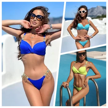  Seksualus Micro Bikini 2023 Naujas Moterų Dviejų dalių maudymosi kostiumėlį, Push Up Kietas Biquini Maudymosi Kostiumą Tvarstis Paplūdimio Drabužiai Brazilijos Bikini Komplektas