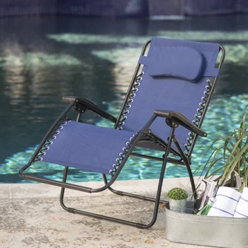  Sporto Negabaritinių Zero Gravity Chair - Mėlynos Spalvos Lauko Baldai Paplūdimio Kėdės Lauko Kėdės, Sulankstomos, Kėdės,