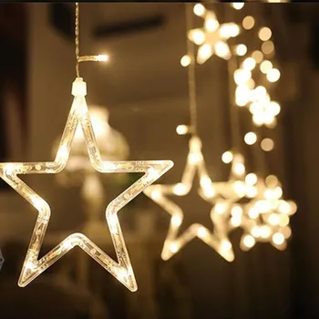  Star String Žibintai 2,5 M 138LED Kalėdų Pasakos Šviesos Girlianda LED Užuolaidų Vestuvių Namų Šaliai Gimtadienio Apdaila