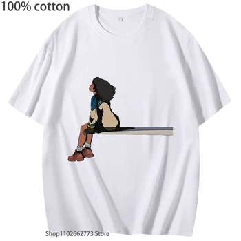  SZA SOS Marškinėliai Moterims Karšto Hip-Hop Grafikos Anime marškinėliai Mados Manga Marškinėlius Mielas Animacinių filmų Tee marškinėliai 100%Medvilnė, Vyrai/moterys Viršų