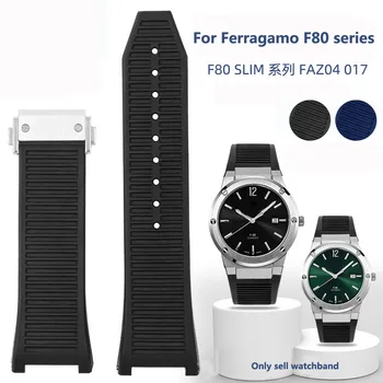  Tinka Ferragamo F80 Sporto Serija Žiūrėti Dirželis atsparus Vandeniui Žingsniu Aukštos Kokybės Silikono Black Watch Band Vyrų 26mm