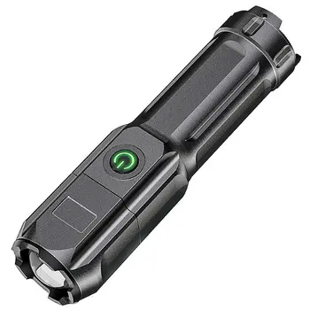  USB Įkraunamas Žibintuvėlis Ištraukiama Žibintuvėlis LED Lauko Kempingas Žibintuvėlis, Avarinis Ir Lauko Žibintuvėlis Galingas Žibintuvėlis 800MAH