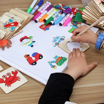  Vaikų Tapybos Rinkinys Pen Dažymas Šabloną Gyvūnų Eismo Formos Modelis Kūrybišką Mokymosi Švietimo Žaislai Vaikams Grafiti