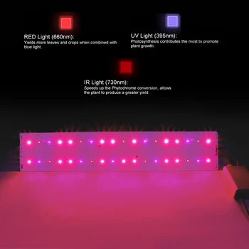  Visą Spektrą Augti Šviesos Juosta Augti Šviesos Sėja Kambarinių Augalų Hydroponics LED Grow Light 385nm
