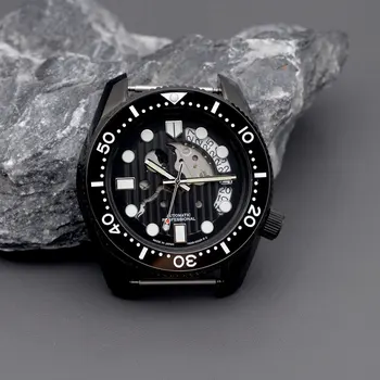  Vyrai Automatinis Laikrodžiai Galva, Vyrai Neria Žiūrėti 300m Vandeniui Automatinis Laikrodis C3 Šviesos Sapphire Kristalas Nerūdijančio Plieno
