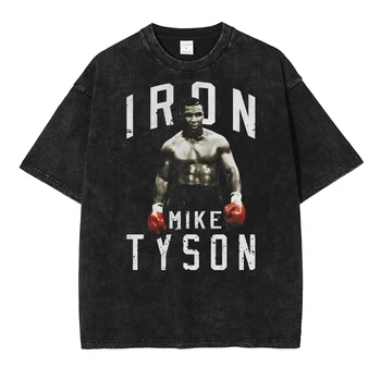  Vyrai Streetwear Plauti Marškinėliai Harajuku Mike Tyson Portretas T-Shirt 2023 Derliaus Prarasti Hip Hop ' Negabaritinių Marškinėlius Tees Vatos Pagaliukai