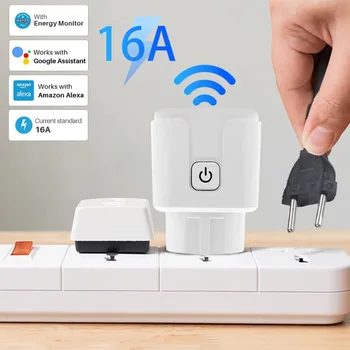  WiFi Smart Plug Lizdas 16A ES Lizdas 110-240V Maitinimo Stebėti Belaidžio Lizdas, 